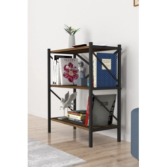 Kovový regál PEMTA 86 cm, černá/lydia