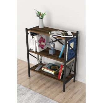 Kovový regál PEMTA 86 cm, černá/lydia