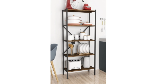 Kovový regál ROSUL, černá/lydia