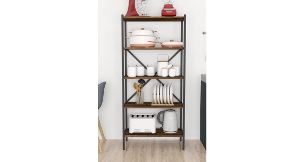 Kovový regál ROSUL, černá/lydia