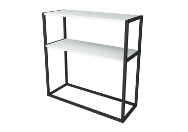 Kovový regál VALLO, černá/bílá