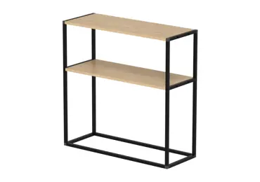 Kovový regál VALLO, černá/dub safírový