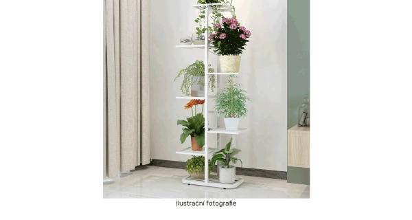 Kovový stojan na květiny TORRIA 2, bílá