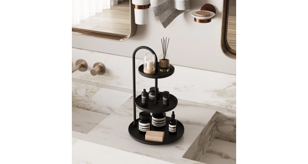 Kovový třípatrový etažér NN01211, černá