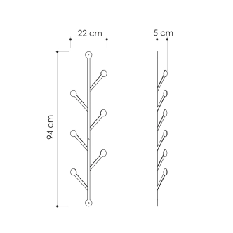 Kovový věšák CAROLINE, černá