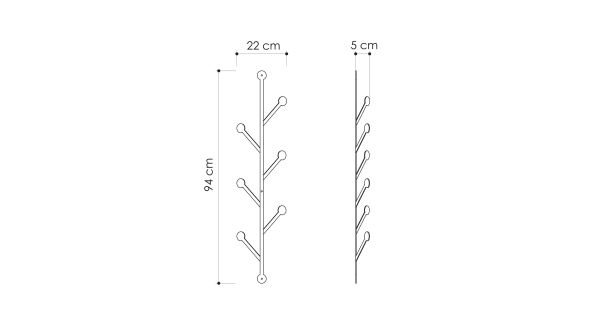 Kovový věšák CAROLINE, černá