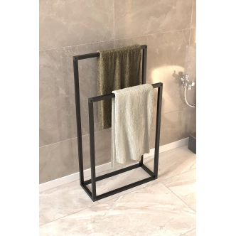 Kovový věšák na ručníky ORMI, černý