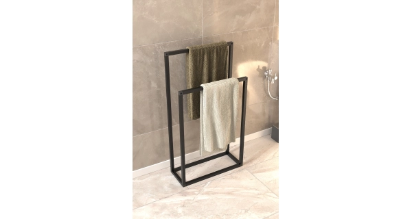 Kovový věšák na ručníky ORMI, černý
