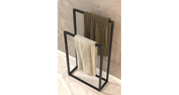 Kovový věšák na ručníky ORMI, černý
