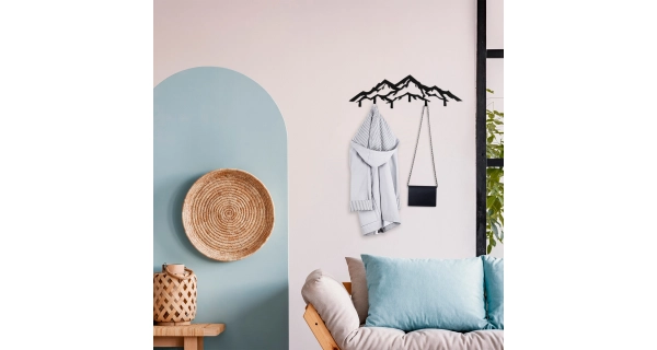 Kovový věšák na zeď - HORY, 80 x 4 x 25 cm 