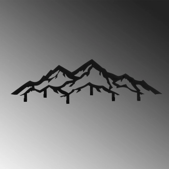 Kovový věšák na zeď - HORY, 80 x 4 x 25 cm 