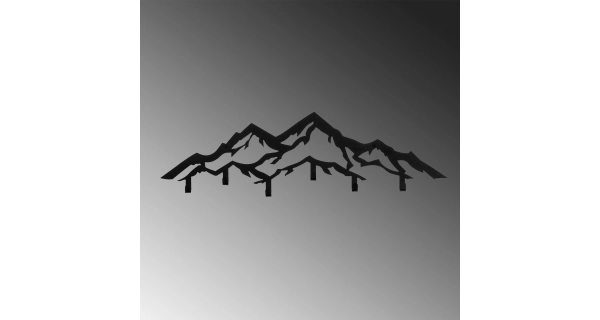 Kovový věšák na zeď - HORY, 80 x 4 x 25 cm 