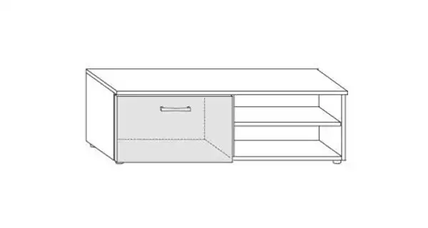 Krátký televizní stolek FARGONA, bílá/černý lesk
