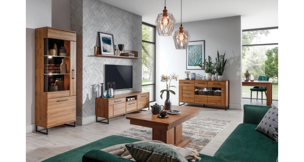 Kredenc SVENJA 4, LED, dub april