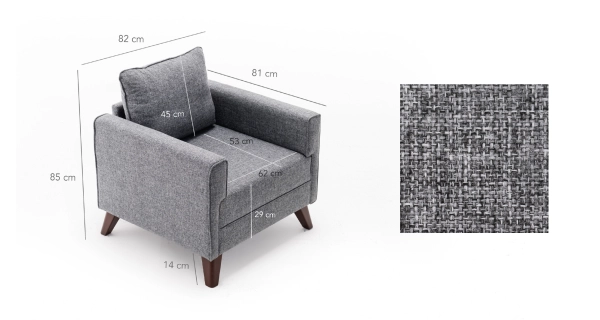 Křeslo AMARA, šedá