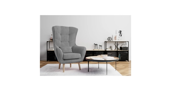 Křeslo AMBIGUA, světle šedá látka