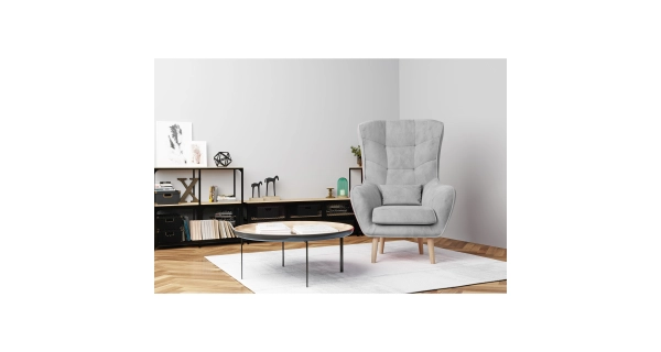 Křeslo AMBIGUA, světle šedá látka