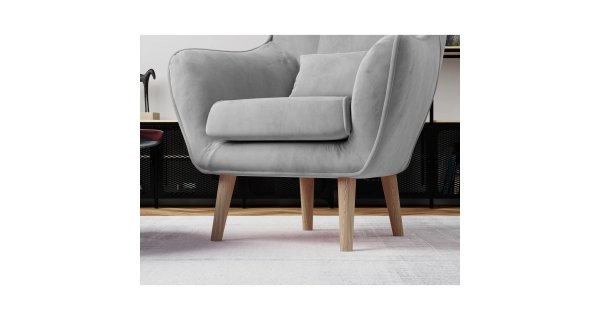 Křeslo AMBIGUA, světle šedá látka