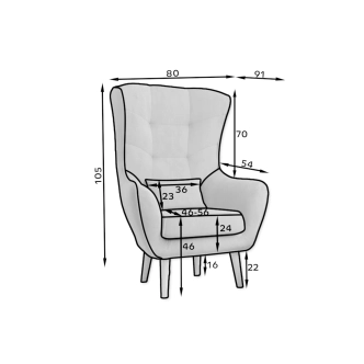 Křeslo AMBIGUA, světle šedá látka