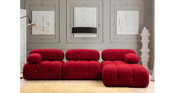 Křeslo AMIENS dvě opěrky, levé, červená