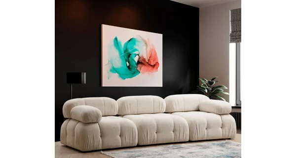 Křeslo AMIENS dvě opěrky, pravé, krémová světlá