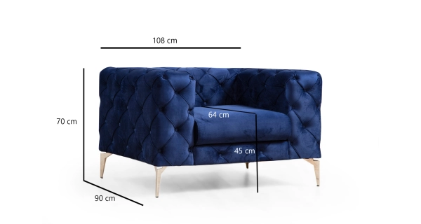 Křeslo ANNA, námořnická modrá