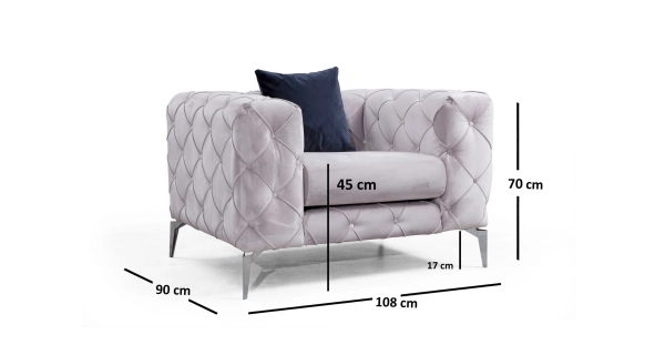 Křeslo ANNA, světle šedá