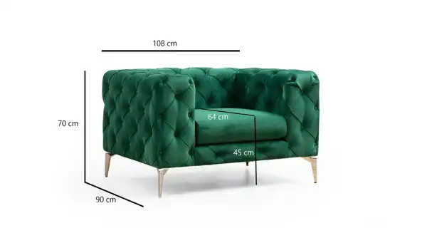 Křeslo ANNA, zelená