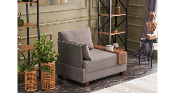 Křeslo ASPASIA, levé, hnědá