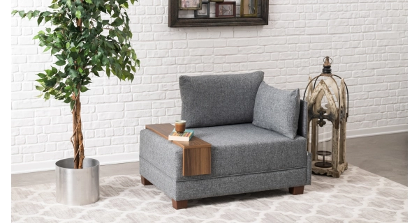 Křeslo ASPASIA, pravé, šedá