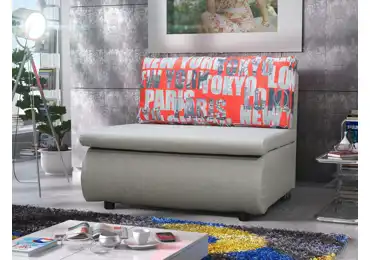 Křeslo BERSI, světle šedá látka/látka potisk Tokyo