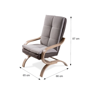 Křeslo BUKHAN, béžová látka/hnědá látka