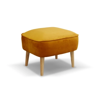 Křeslo CHADA s taburetem, žlutá