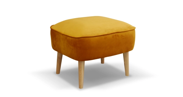 Křeslo CHADA s taburetem, žlutá