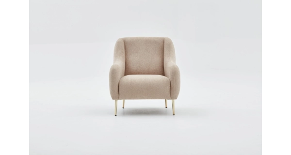 Křeslo CORTNEY, béžová/zlatá