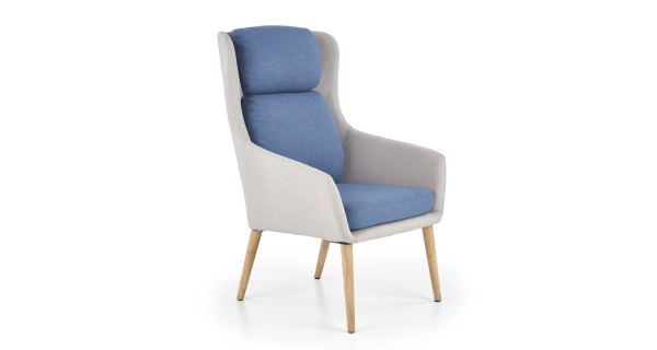 Křeslo KANAMARU, světle šedá/modrá