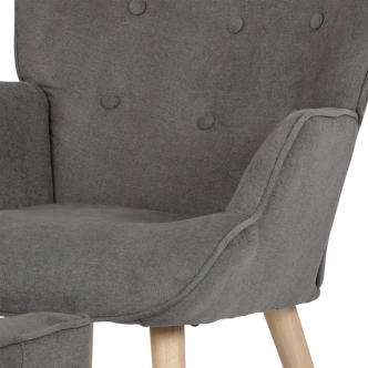 Křeslo MELGAR s podnožkou, hnědá látka