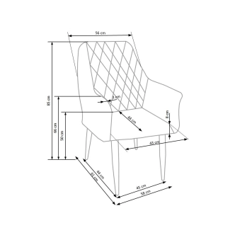 Křeslo MURILLO, šedá