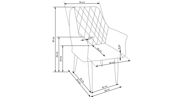 Křeslo MURILLO, šedá