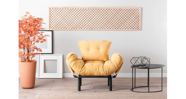 Křeslo NALDAL, hořčicová