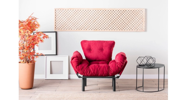 Křeslo NALDAL, vínově červená