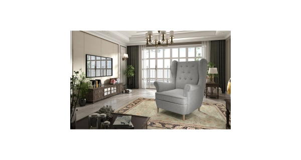 Křeslo ORBEA, světle šedá látka