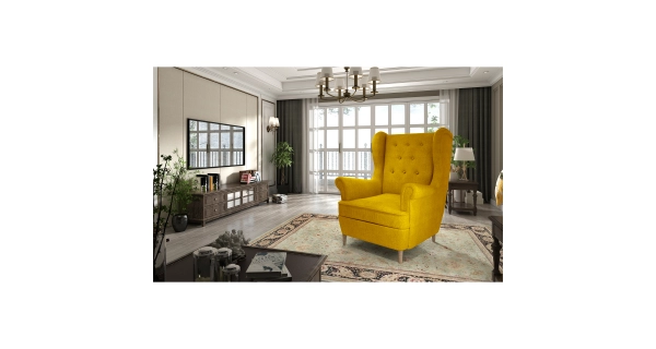 Křeslo ORBEA, žlutá látka