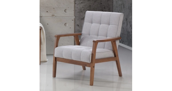 Křeslo PALAVAN, světle šedá/ořech