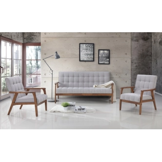 Křeslo PALAVAN, světle šedá/ořech