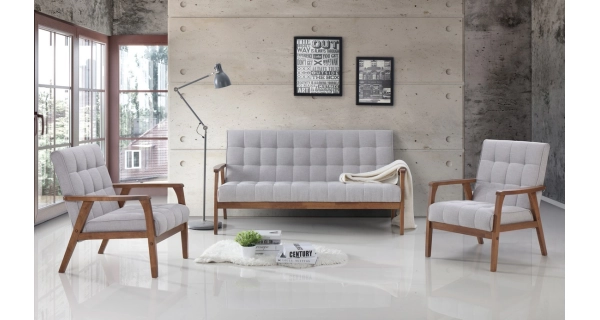 Křeslo PALAVAN, světle šedá/ořech