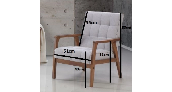 Křeslo PALAVAN, světle šedá/ořech