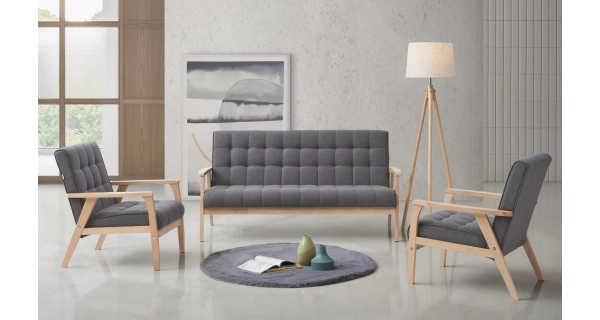 Křeslo PALAVAN, tmavě šedá/bílá lazura