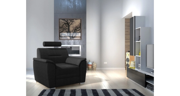 Křeslo se záhlavníkem NEJBY WILUNA, černá látka