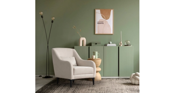 Křeslo TRELEM, ecru